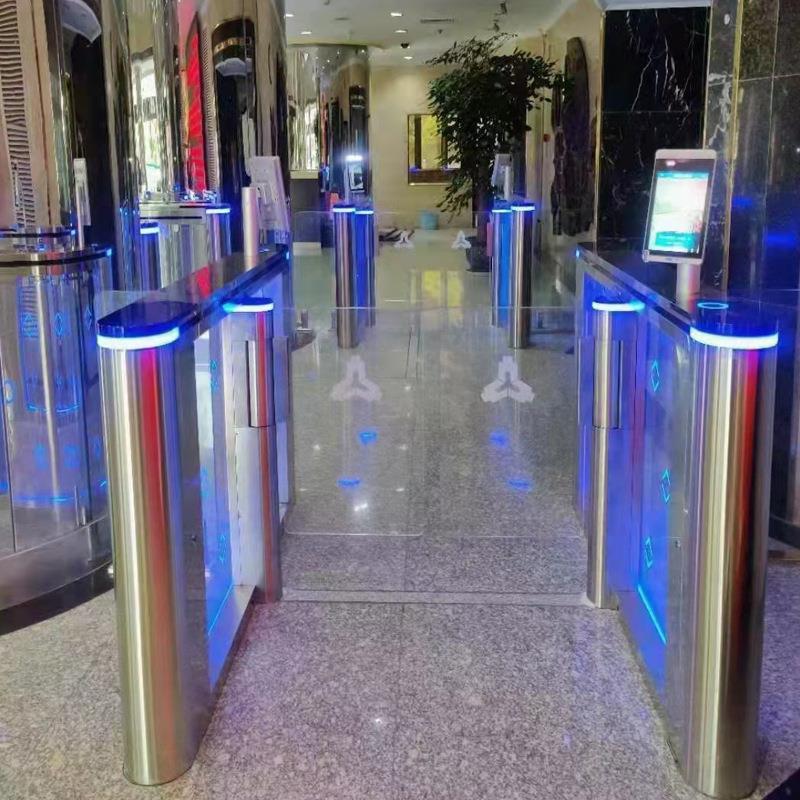 Office building visitor gate face access control attendance speed gate QR code reservation channel system building wing gate