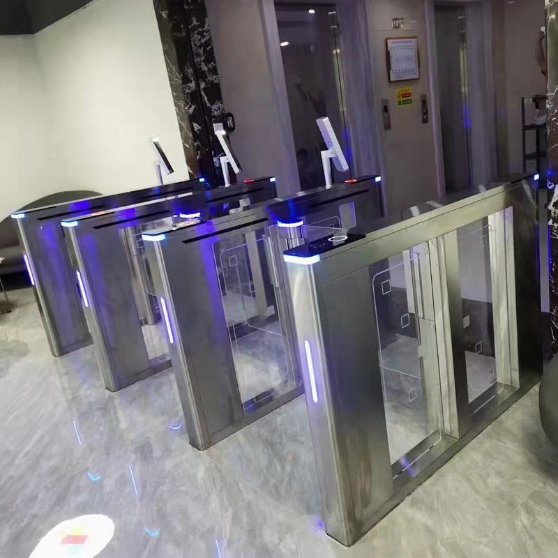 Office building visitor gate face access control attendance speed gate QR code reservation channel system building wing gate