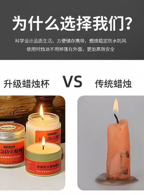 无烟耐烧应急蜡烛10罐装