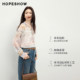 ເສື້ອແຂນຍາວສີແດງ 2026 Spring New Women's Clothing Wave-style Wave-style printed chiffon fungus lace-up beaded top two-piece set