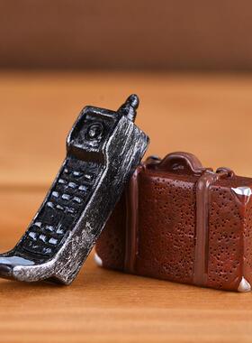 覆古怀旧迷你微缩家电小摆件行李箱电话留声相机电视投影机煤油灯