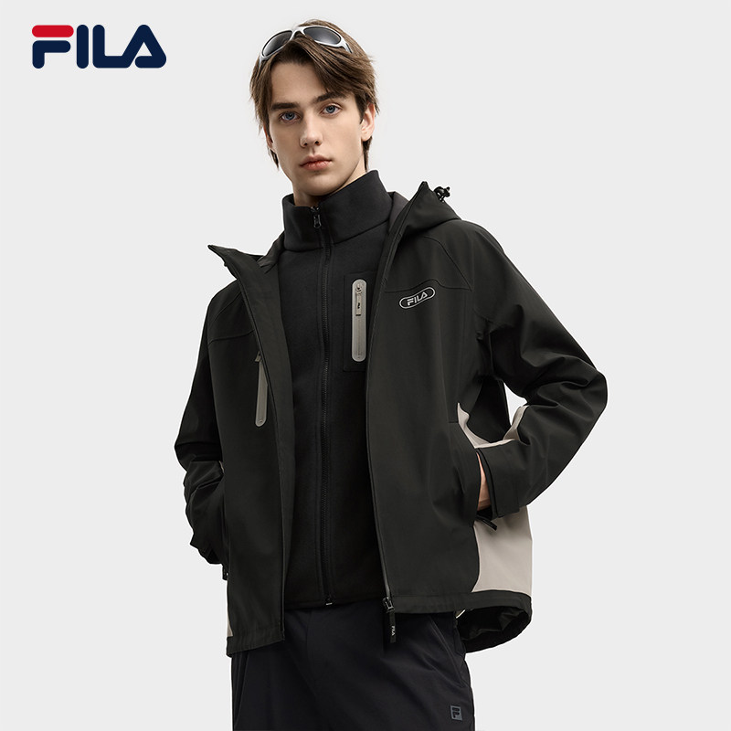 FILA斐乐官方男子运动外套2025冬新款休闲加绒保暖两件套工装夹克,淘宝优惠券,粉丝福利购,淘宝优惠卷