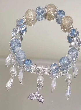 幕山紫手串～四条装古风仙女小众设计仙气玻璃珠闺蜜手链手串