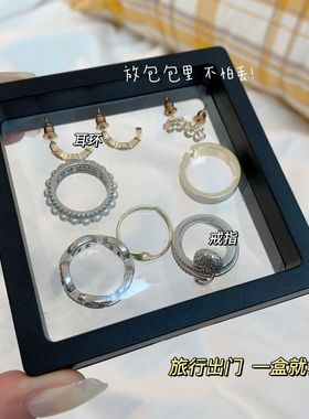 首饰收纳盒抗氧化透明PE膜首饰盒ins风悬浮盒耳饰项链戒指展示盒