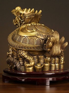 铜龙龟摆件黄铜八卦大小号龙龟子母客厅装饰办公室送礼工艺品礼品