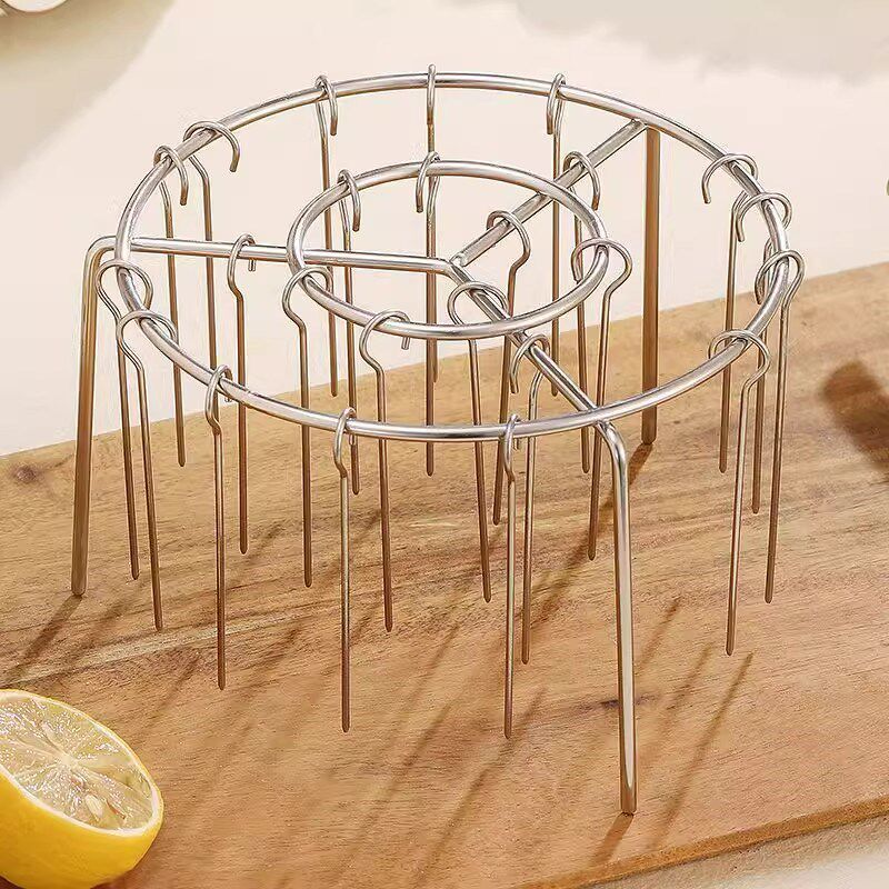 不锈钢烤肉架空气炸锅立式304烤架专用圆形烧烤家用烤箱厨房烤串,淘宝优惠券,粉丝福利购,淘宝优惠卷