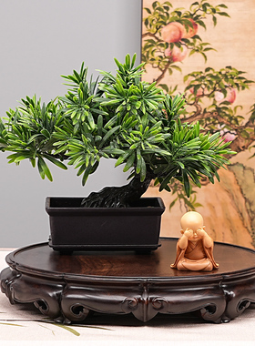 黑檀实木整雕花瓶摆件底座