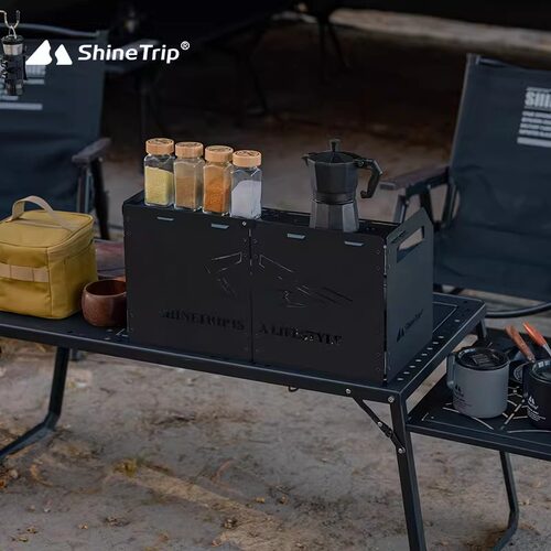 山趣戶外露營卡式爐子擋風板風擋板防風板燃氣竈圍板可折疊便攜式 - 图0