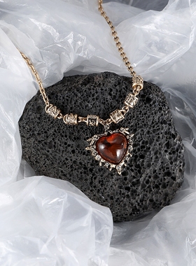 火焰爱心小众设计感锁骨链女款