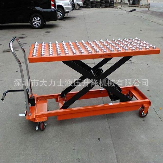 Ball mold platform car manual hydraulic loading and unloading platform tool car oxeye platform hand trolley