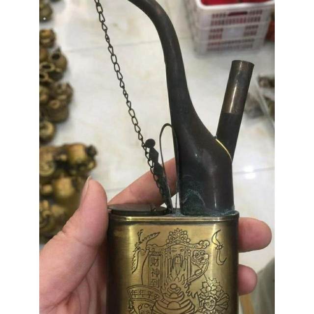 Hookah old-fashioned Republic of China collection antiques and miscellaneous Shoubi Nanshan everlasting pine pure copper longevity star tobacco bottle old-fashioned tobacco stem