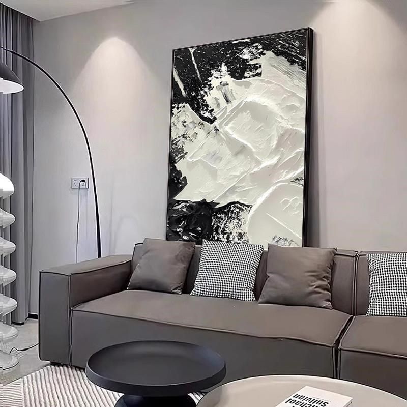 黑白抽象客厅装饰画现代极简沙发背景墙挂画入户玄关壁画,淘宝优惠券,粉丝福利购,淘宝优惠卷