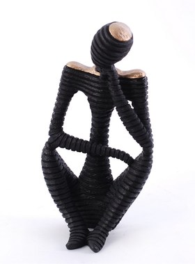 现代简约创意抽象人物家居客厅书房样板房玄关工艺品书摆设