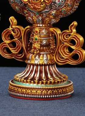 家用树脂彩绘八吉祥装饰品八瑞物藏式吉祥八宝供具