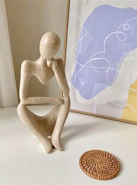ins风小众抽象人物思考者艺术摆件客厅家居装饰创意现代简约饰品