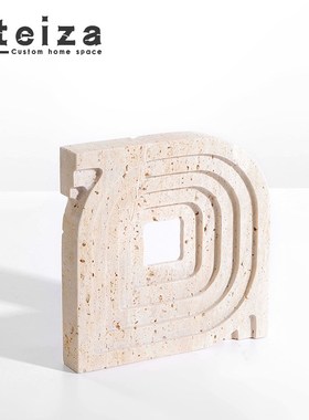 Oteiza简约现代大理石回形摆件样板间售楼处酒店家庭茶几书房软装