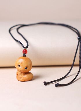 崖柏木雕挂件十二生肖鼠牛虎崖柏龙蛇马羊猴鸡崖柏脖挂吊坠项链