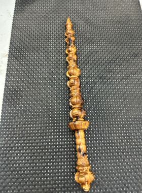 龙虎山道家雷击枣木打神鞭迷你小号九节鞭姜太公法器精雕一体雕刻