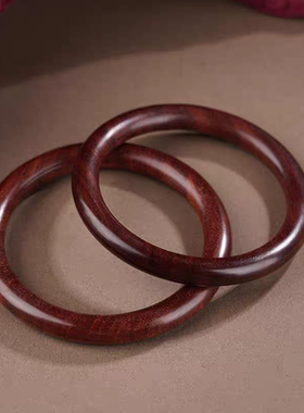 天然檀木手镯小叶紫檀木女款饰品文艺复古民族风简约手环手镯子