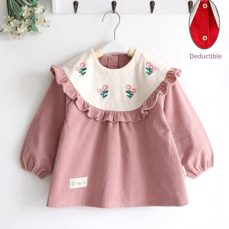 Baby smock, baby girl, little princess, spring and autumn outer wear, waterproof children's apron, girl's pure cotton style bib