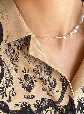 sorbet手工珍珠串珠叠戴锁骨链