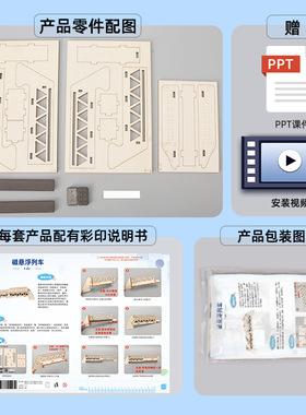 科学小制作DIY自制磁悬浮列车儿童科技实验制作发明手工玩具教具