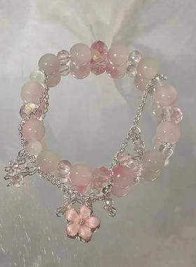 中式蝴蝶串珠手炼同款女款印象轻奢小众高级气质情侣手串闺蜜礼物