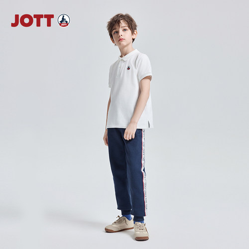JOTT【商场同款】儿童休闲裤春秋季时尚舒适纯棉针织长裤J0712104 - 图3