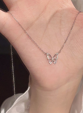 项链平安扣ins六件锁骨链蝴蝶爱心轻奢小众高级新款设计学生闺蜜