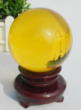 金黄色水晶球招财客厅玄关电视柜桌家居装饰