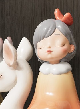 蓝色蜗牛一鹿相伴简约现代室装饰节日礼品