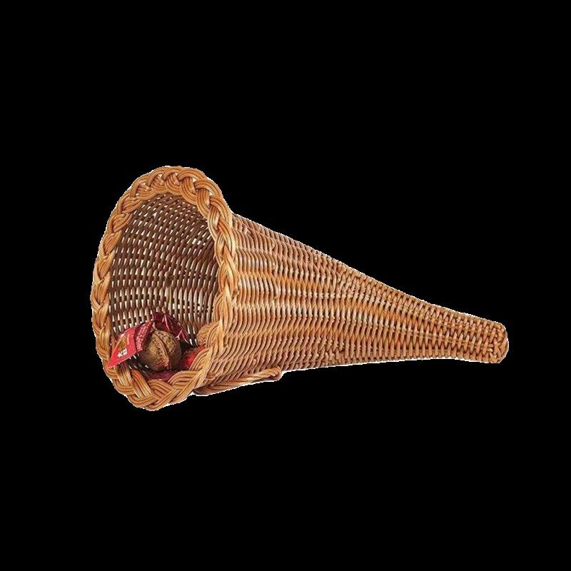 圣诞礼物号角牛玲款手工编织牛角篮多用途装饰花篮圣诞节装饰,淘宝优惠券,粉丝福利购,淘宝优惠卷