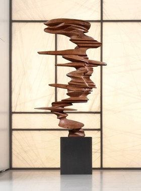 大型木雕工艺抽象人物雕塑玄关落地售楼处酒店大堂艺术装饰品