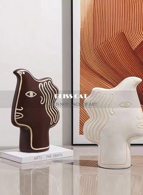 现代简约象人物样板房设计师艺术家居陈设品