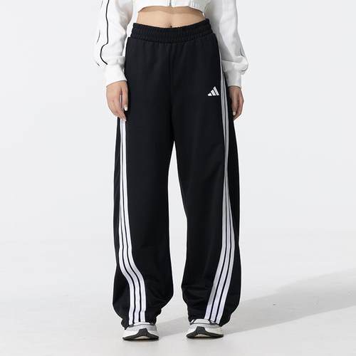 Adidas阿迪达斯长裤女裤正品秋季香蕉裤宽松直筒休闲裤阔腿运动裤 - 图0
