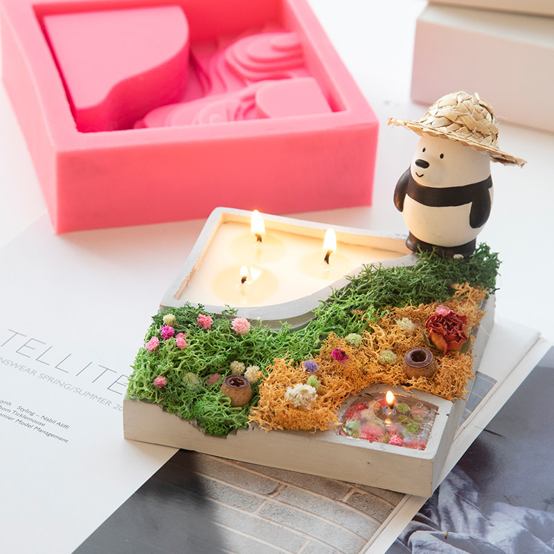 蔓玥 y石膏水泥硅胶模具山水梯田硅胶模具 大豆蜡烛台,淘宝优惠券,粉丝福利购,淘宝优惠卷