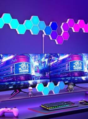 电竞科技感电竞桌搭电竞房间装饰氛围声控