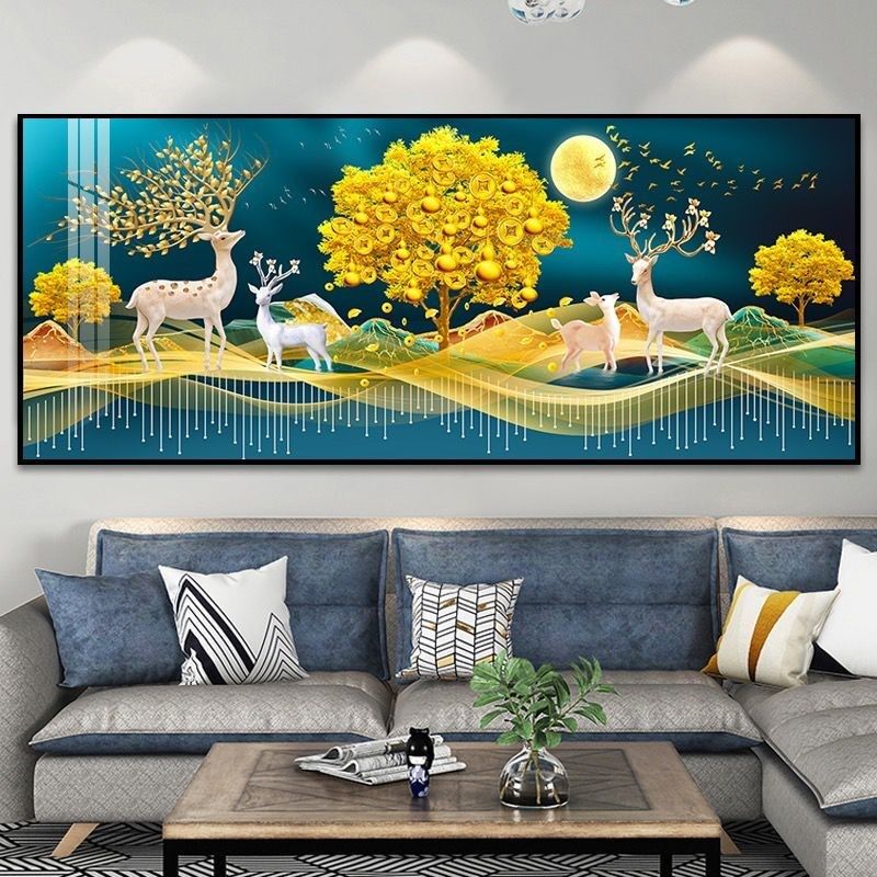 钻石画满钻招财麋鹿发财树手工点砖贴钻粘钻十字绣0,淘宝优惠券,粉丝福利购,淘宝优惠卷