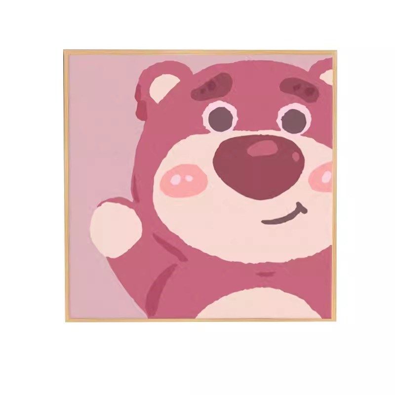 儿童钻石画卧室小幅手工贴砖十字绣草莓熊钻石绣,淘宝优惠券,粉丝福利购,淘宝优惠卷