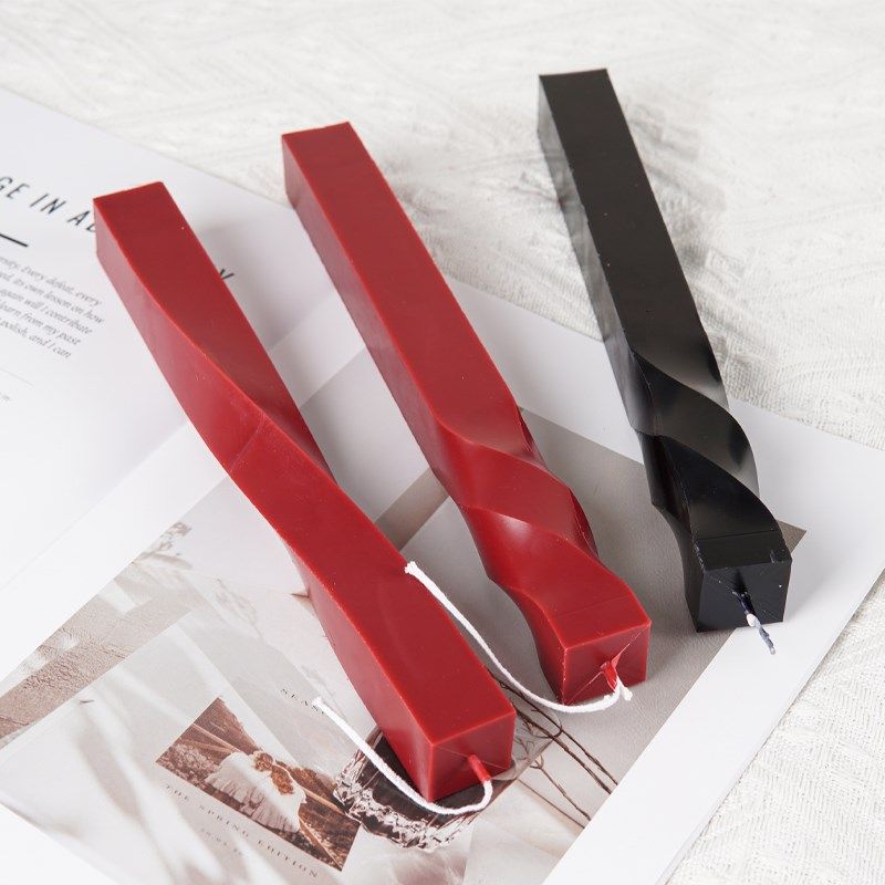 两片式方形螺旋扭曲柱蜡香薰蜡烛c塑料模具几何造型蜡烛模,淘宝优惠券,粉丝福利购,淘宝优惠卷