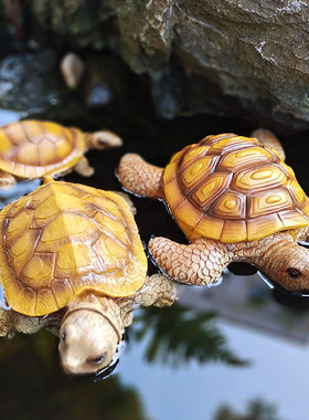 花园装饰摆件户外庭院仿真金钱龟假山水池乌龟水面浮水动物装饰品