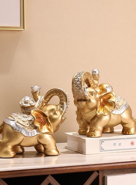 创意玄关大象一对客厅招财酒柜装饰品开业