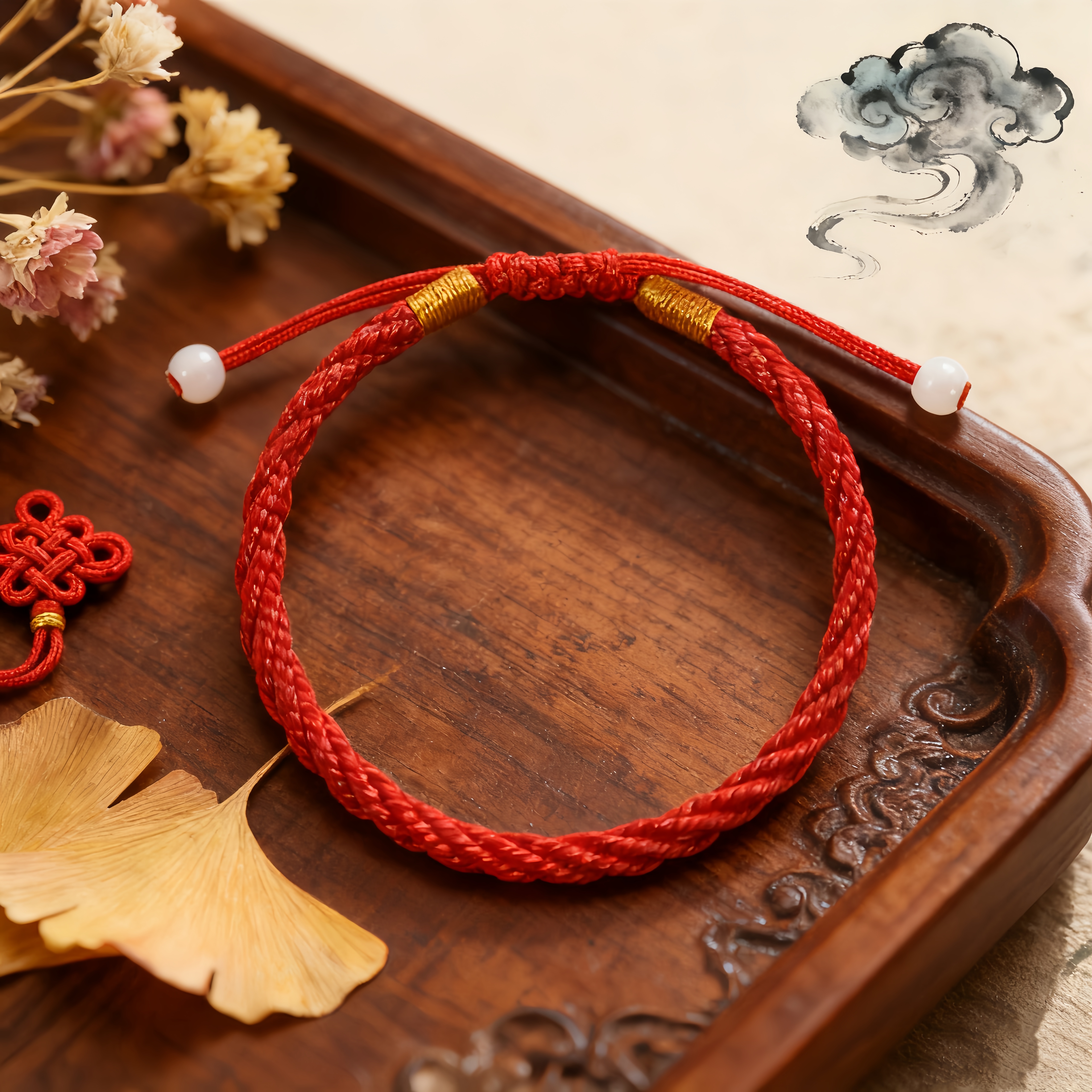 本命年祈福红绳手链男女编制手绳2025转运手腕不掉色平安吉祥手串 - 图1