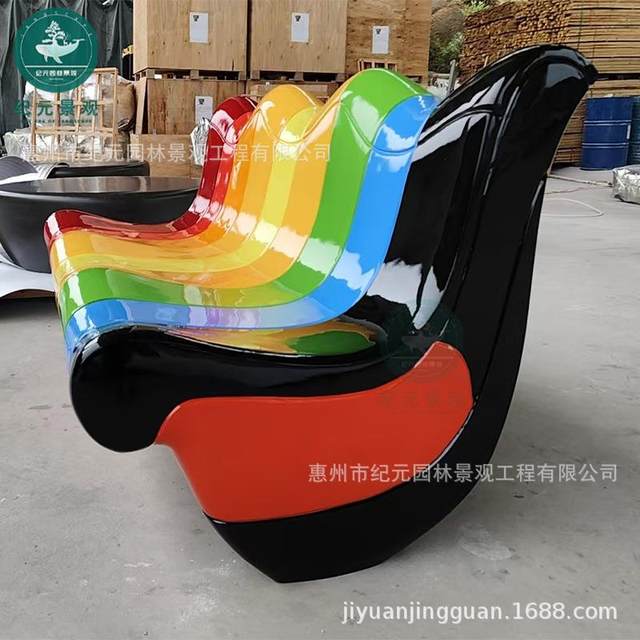 FRP seat special-shaped backrest chair outdoor street outside public leisure chair square long bench