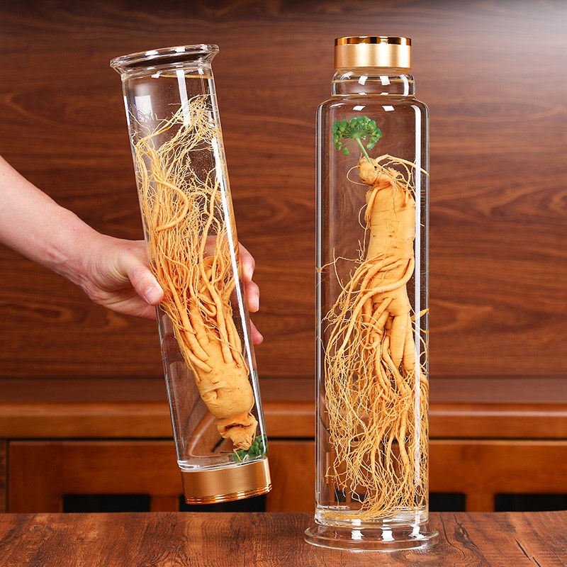 High-end sealed wine bottle, ginseng deer whip glass bottle, empty bottle, household Cistanche deserticola Cynomorium special medicinal wine bottle transparent