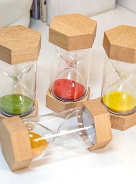 时间沙漏计时器儿童防摔5/15/30分钟半小时学习专用漏斗流沙摆件