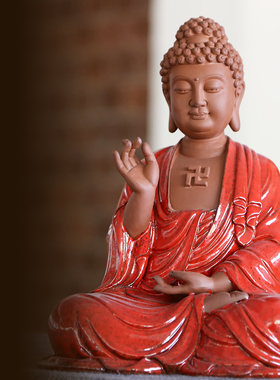 德化陶瓷像工艺礼品摆饰客厅如来中式仿古人物禅意家居佛像复古玄