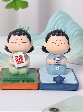 西安文创古风唐小圆手机架摆件家居桌面装饰礼物旅游纪念品礼品