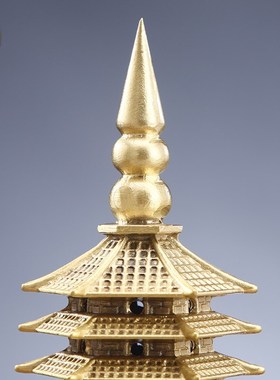 文昌塔13层十三层黄铜摆件9层九层书房挂件办公桌面装饰工艺用品