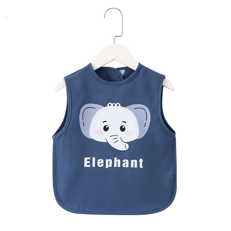 Solid color saliva napkin smock children's eating bib waterproof and anti-dirty summer thin men's and women's sleeveless baby apron